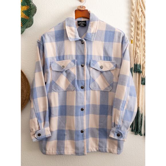 HFX Blue and Pink Shirt Jacket Shacket Small - Picture 1 of 11